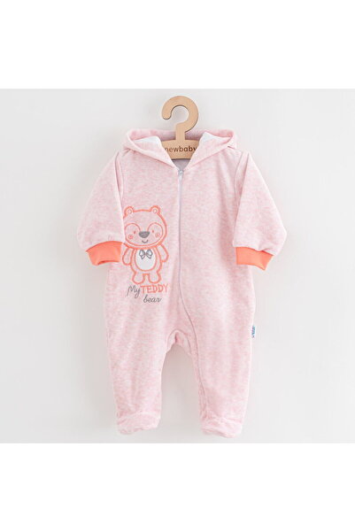 NEW BABY SHOP Baby Suede Jumpsuit with Hood New Baby Sweetheart Pink, size 74...