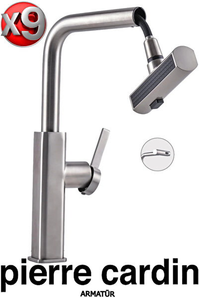 Pierre Cardin صنبور مطبخ ذكي حلزوني من إينوكس لوتس - صنبور مطبخ متين - (X9) 9...