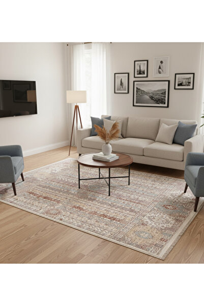 Emin Halı Aka AVA05K Vintage Eskitme Model Degrade İplik Sık Dokuma Salon Otu...