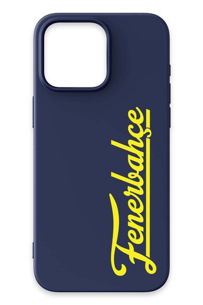 Fenerbahçe iPhone 15 Pro Max Compatible Handwritten Navy Blue Silicone Licens...