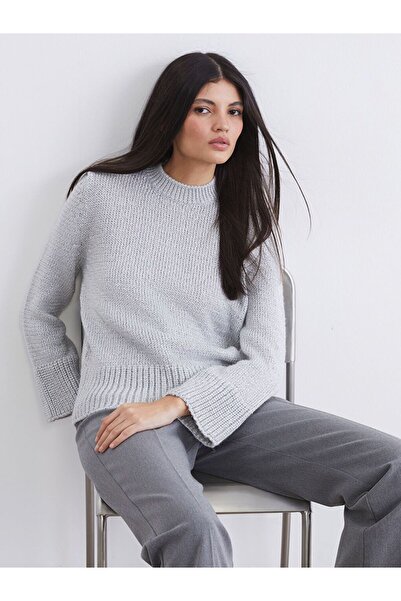 LC Waikiki طاقم الرقبة سترة تريكو المرأة