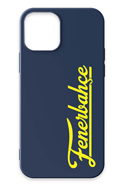 Fenerbahçe iPhone 13 Uyumlu El Yazı Lacivert Silikon Lisanslı Telefon Kılıfı