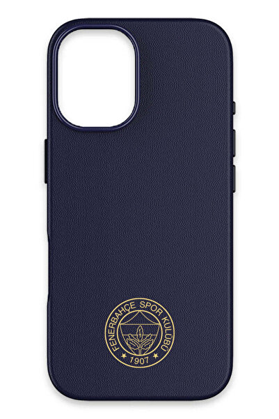 Fenerbahçe iPhone 17 Uyumlu Gold Arma Deri Magsafe Lisanslı Telefon Kılıfı