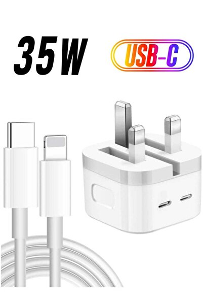 Generic محول طاقة USB-C+C ثنائي المنافذ بقدرة 35 واط للشحن السريع، متوافق مع ...
