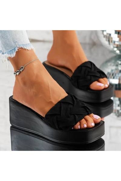 Zaira Women's Platform Slipper Mackenzie Black #10235 - 38