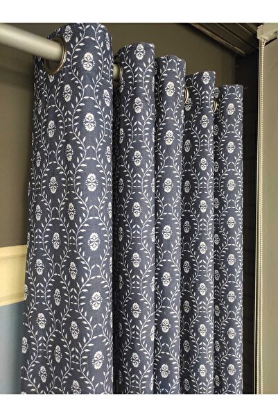 Evcimenhome Rustic Curtain (Lined) Linen Fabric. Eyelet Metal Ring 170Cmx225Cm