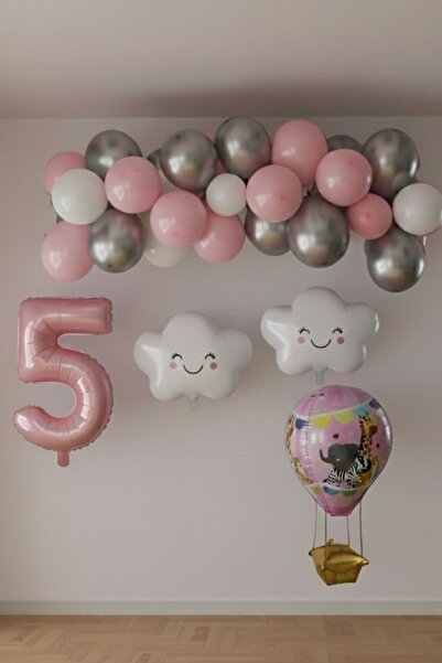 Patladı Gitti 5 Year Old Pink Cloud Fairy Birthday Concept Set