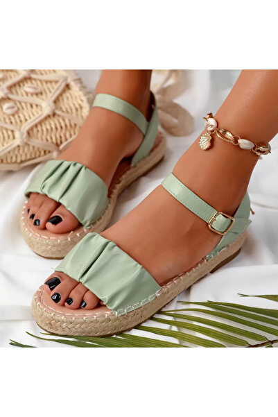 Zaira Women's Sandals with Low Sole Gia Green #11430 - 39
