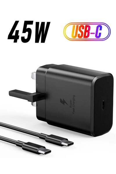 Shopi شاحن USB-C فائق السرعة بقدرة 45 واط لسلسلة هواتف سامسونج جالاكسي S24/S2...