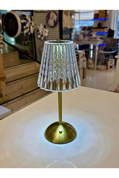 MİEN ŞEFFAF TIRTIK DESEN ŞARJLI LED MASA LAMBASI