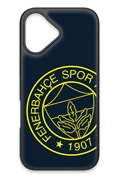 Fenerbahçe iPhone 17 Uyumlu Büyük Sarı Arma Cam Lisanslı Telefon Kılıfı