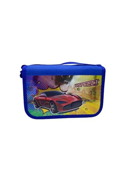 OEM 3D School Pencil Case for Girls, Unfilled, 3 Compartments, Blue, 19 cm