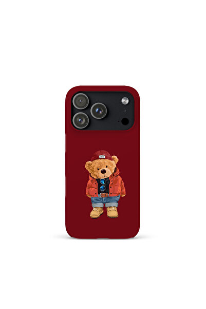 KaffCase حافظة إطلاق مطبوعة على شكل دب تيدي متوافقة مع آيفون 17 برو