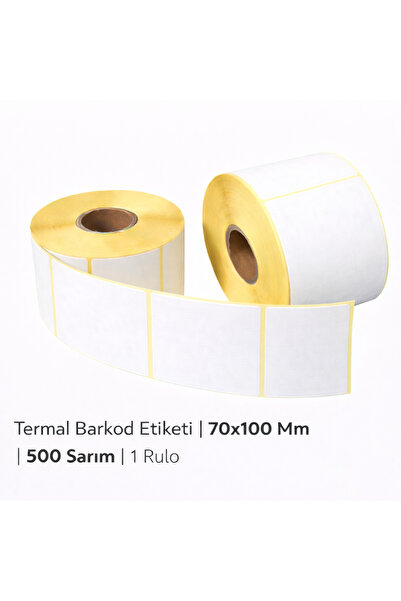Blue Label Termal Barkod Etiketi | 70x100 Mm | 500 Sarım | 5 Rulo