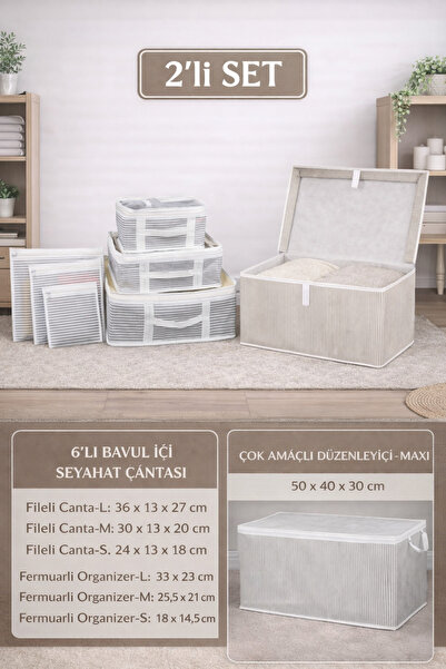 PONÇİK BEBEK Multi-Purpose Under-Bed Organizer Maxi Size Box Set of 6 Travel ...