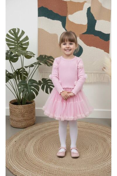 Soley PUDRA TÜTÜ ETEKLİ KIZ TAKIM