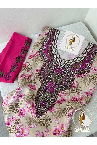 QUINN مخور اماراتي فخم حرير اندنوسي بالطرحه تطريز وكريستال /قطعة قماش بدون تق...