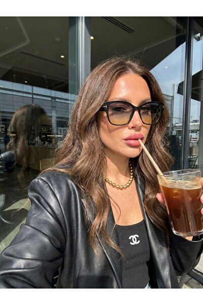 Goldmine Women's Grande Noir Sunglasses Uv400 Black - Yellow Gradient