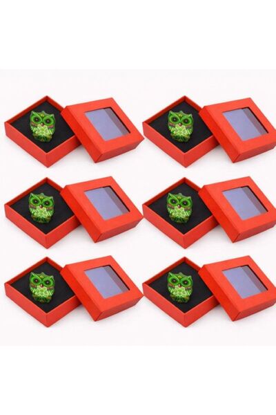 OEM Set of 6 Green Owl Brooch Martisoure