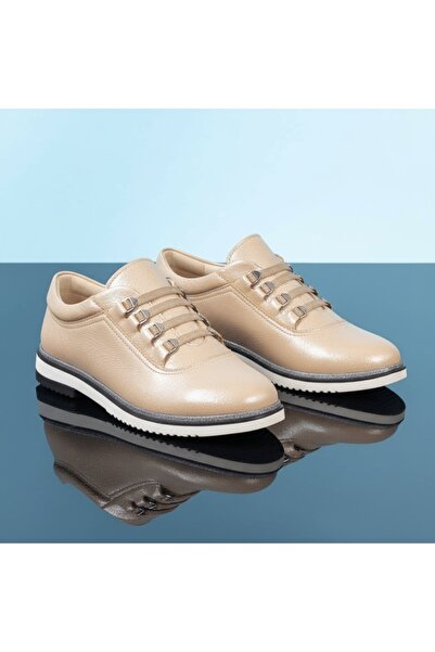 Modlet.ro Γυναικεία μπεζ Δερμάτινο casual παπούτσια MOD03668