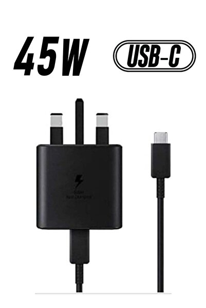 Shopi محول سفر بريطاني (45 واط مع كابل USB من النوع C) أسود، EP-TA845XBEGGB