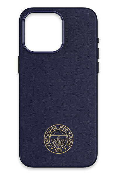 Fenerbahçe iPhone 15 Pro Max Uyumlu Gold Arma Deri Magsafe Lisanslı Telefon K...