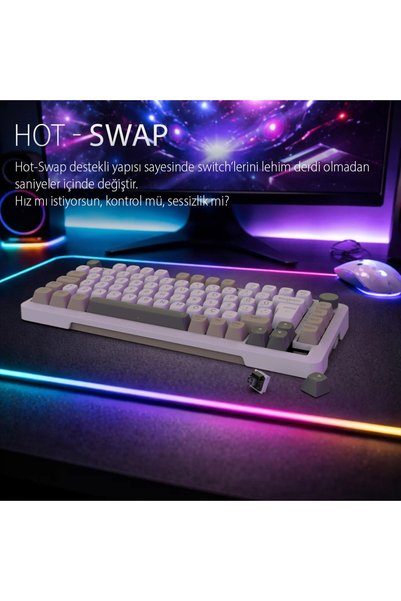 Inca IKG-455 Empousa Gasket Hot Swap Posh Tri-Mode Makro Rgb Mekanik Klavye