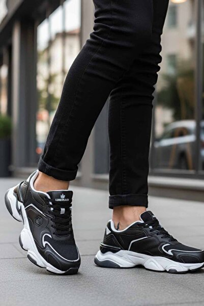 lumberjack Men's White-Black Sneaker - Casual Sports Shoes with Black Detaili...