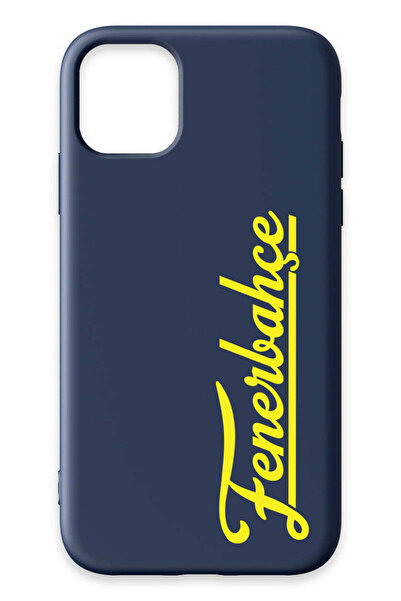 Fenerbahçe iPhone 11 Uyumlu El Yazı Lacivert Silikon Lisanslı Telefon Kılıfı