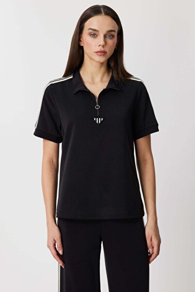 ON Μπλούζα με στρας και ρίγες στα μανίκια