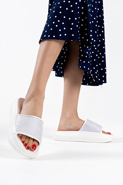 BellaPiede Women's Stone Detailed Summer Slippers Bp42My02C