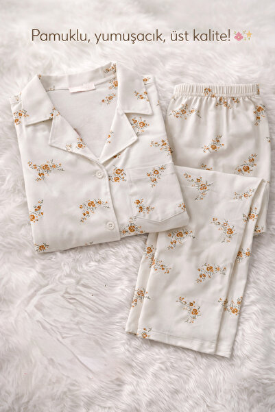 FK Floral Print Button Front Long Sleeve Women's Pajama Set – Soft Textured R...