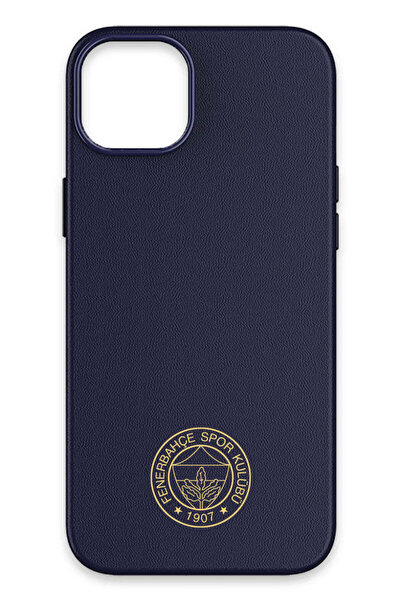 Fenerbahçe iPhone 15 Uyumlu Gold Arma Deri Magsafe Lisanslı Telefon Kılıfı