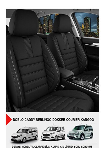 GM-DESIGN Dark Tay Tüyü Universal Commercial Auto Seat Cover-(Doblo-Caddy-Ber...