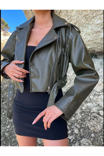 Orions Collection New Season Belted Oversize Leather Biker Jacket