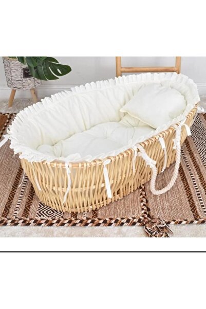 ZEE STAR Moses basket made of high-quality natural bamboo, without a stand