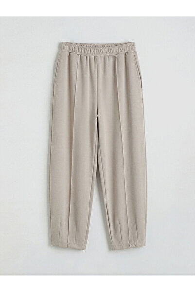 LC Waikiki M&B Collection Gri Havuç Kesim Kadın Pileli Pantolon