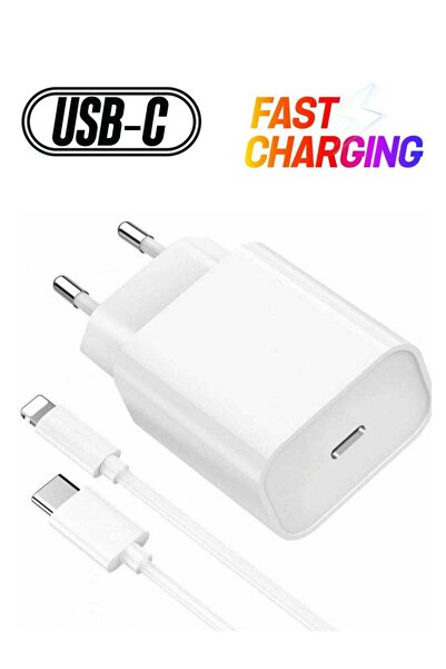 Shopi Type C Fast Charging Wall Plug with Lightning Cable in Sleek White Design"