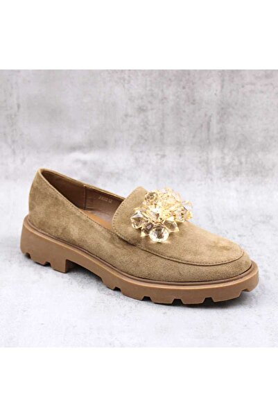 mm ​Mocasini casual ,de dama , cu talpa groasa , accesorizati SS-JH321-KHAKI