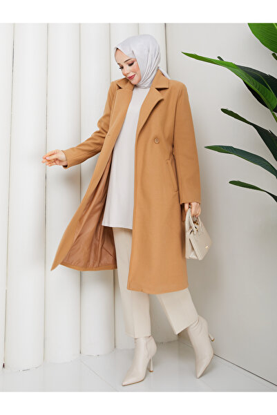 RACE FASHİON Belted Lined Cashmere Coat Rc5032