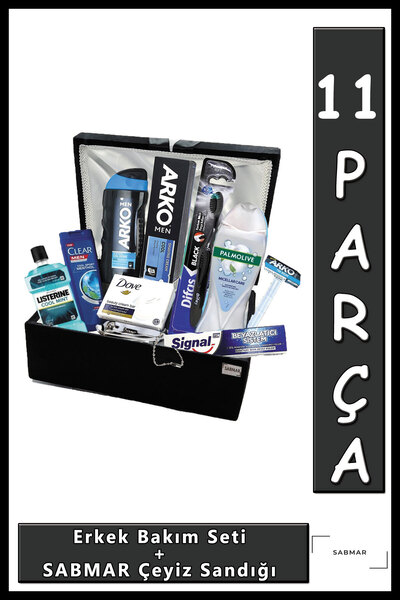 Arko Men Damat Bohçası Söz Nişan Çeyiz Erkek Bakım Seti Erkek Bohçası 11 Parç...