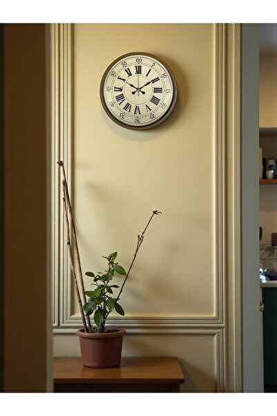 Marsilyan 36 cm Brown Retro Wall Clock