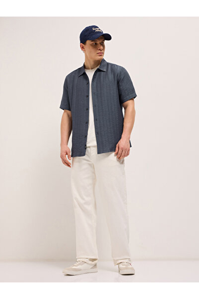 The Bear House By Styli Men's Texturted Regular Fit Casual Shirt