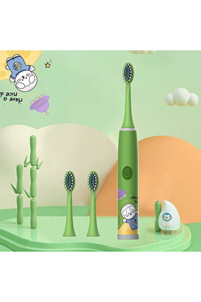 Choice6 Green-3PCS Children's Electric Toothbrush Color Cartoon Space Series ...