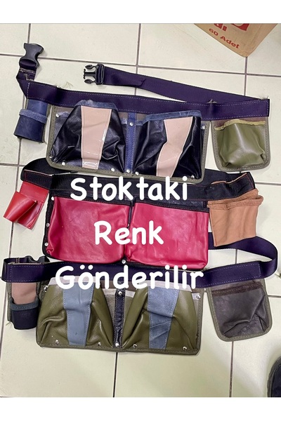 canh Çivi Önlüğü Gerçek Yumuşak Deri 3 Cepli Keserlikli Usta Önlük