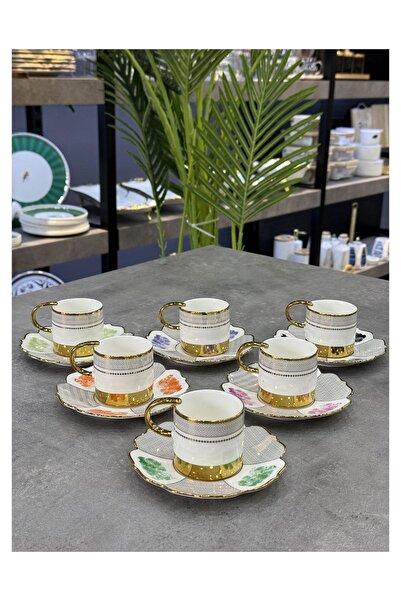 Doğudeko Luxury Porcelain Nashwell 6-Piece Cup Set