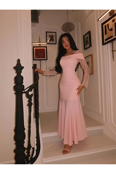 saher-alshrek فستان لحمي دانتيل باربي