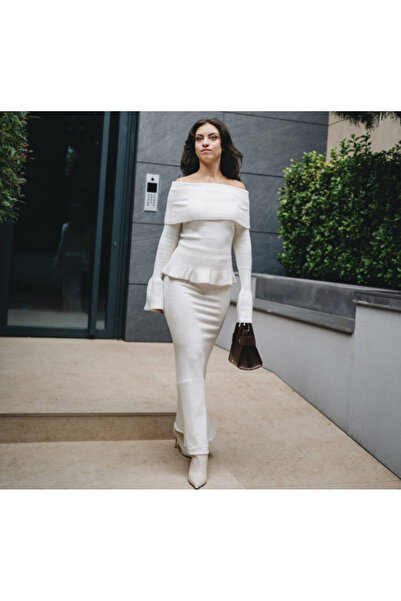 OEM Tendeza white knit outfit with Ivory Touch midi skirt - One Size