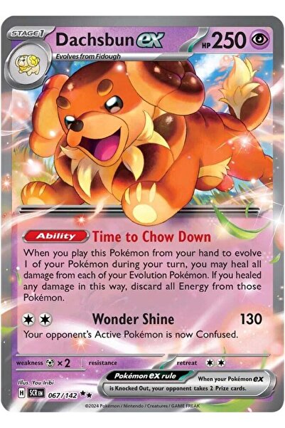 Pokemon TCG Dachsbun Ex # 67 Pokemon Stellar Crown Original Card
