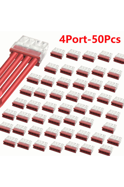 Choice3 4P 50 Mini Quick Wire Connectors with 2/3/4/5 Ports, per Contacts, St...